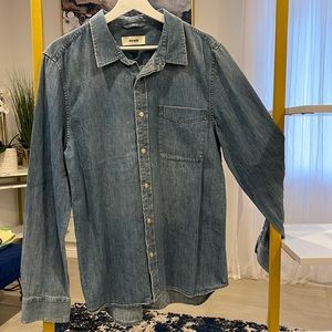 Buck Mason 12 Month Denim Vintage, One Pocket Button Up